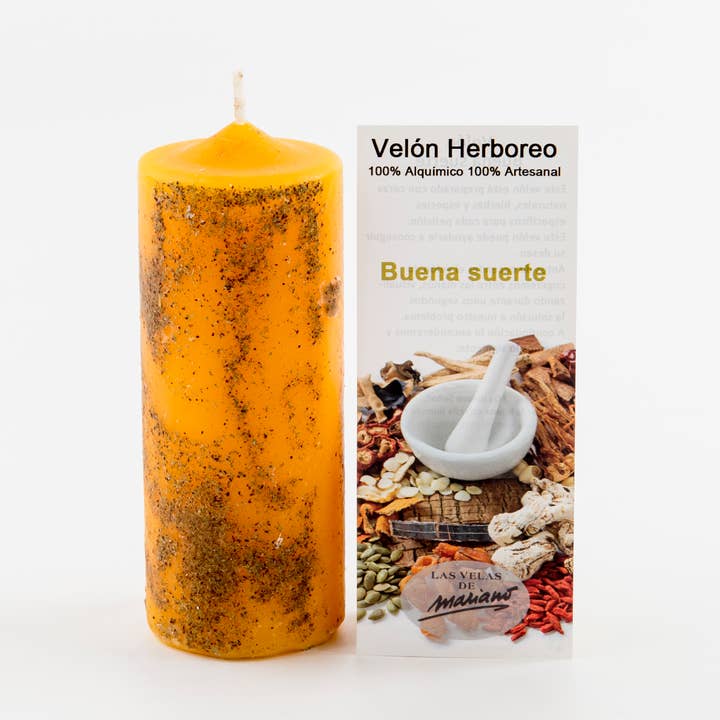 Good Luck Material Herbal Candle for wholesale by Las Velas de Mariano