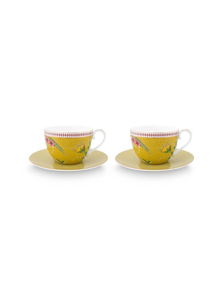 PIP - Coffret 2 Paire tasse thé La Majorelle Jaune 280 ml pour la vente par Pip Studio