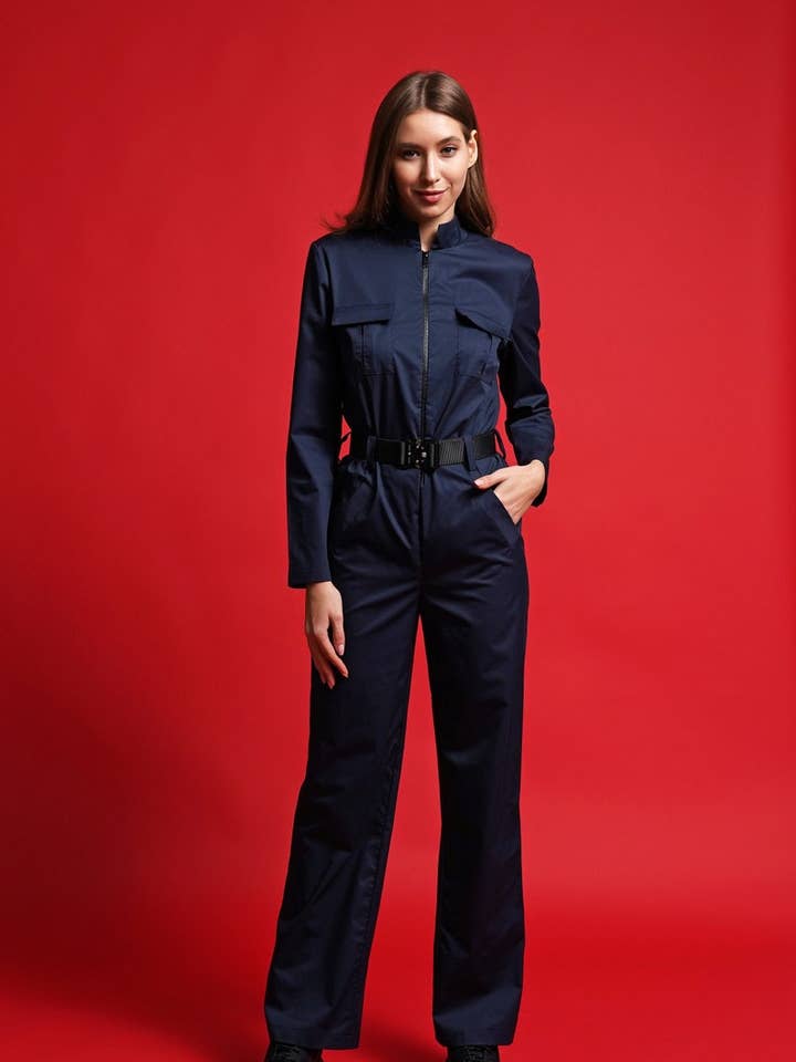 Militære Kvinder Overalls, Blå Bomuld Jumpsuits til kvinder for engroshandel hos MERCES