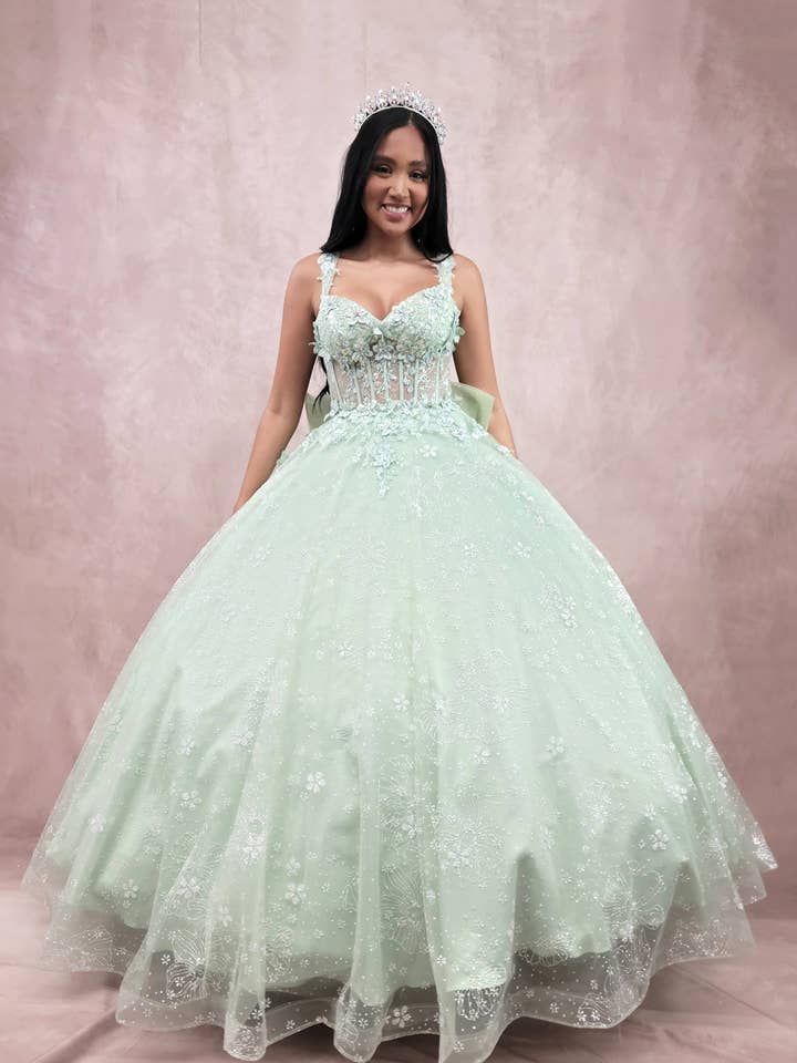 Vestido Comprido com Corpete, Brilho, Lantejoulas e Joias C379 por atacado de Chicas