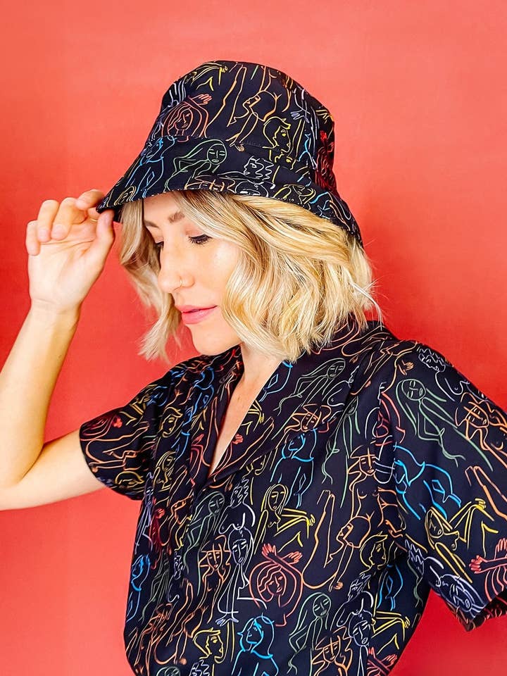 Prismatic Nudes Bucket Hat for wholesale by Dazey L.A.