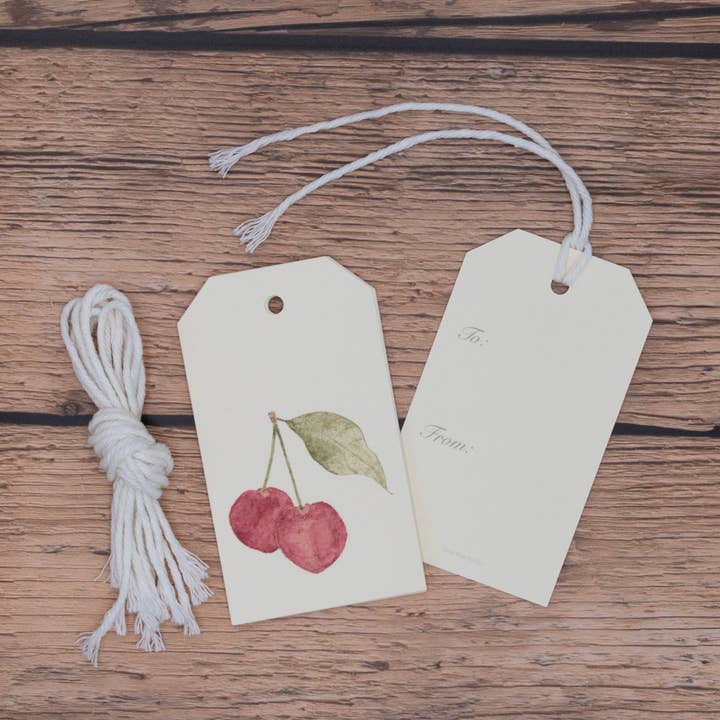 Cherries Gift Tags for wholesale by Tiny Wolf Studio