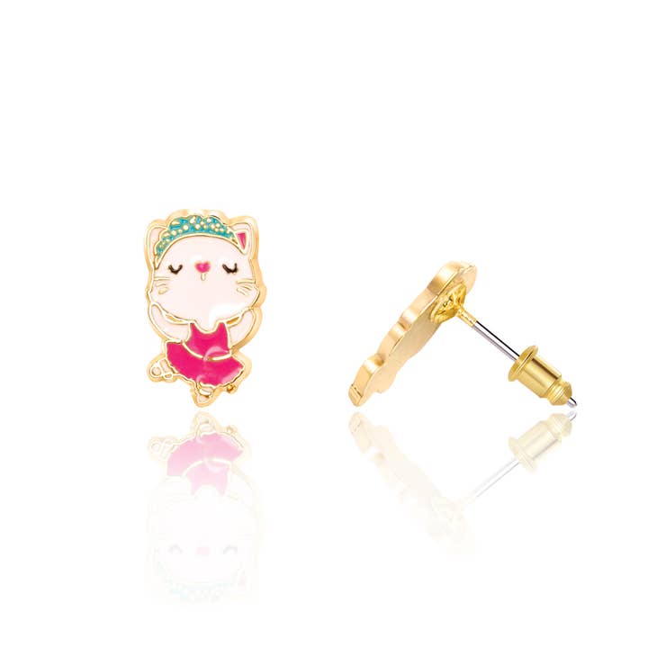 Girl Nation - Vente Boucles d'oreilles – enfant - Clous d'oreilles Ballerina Kitty Cuti