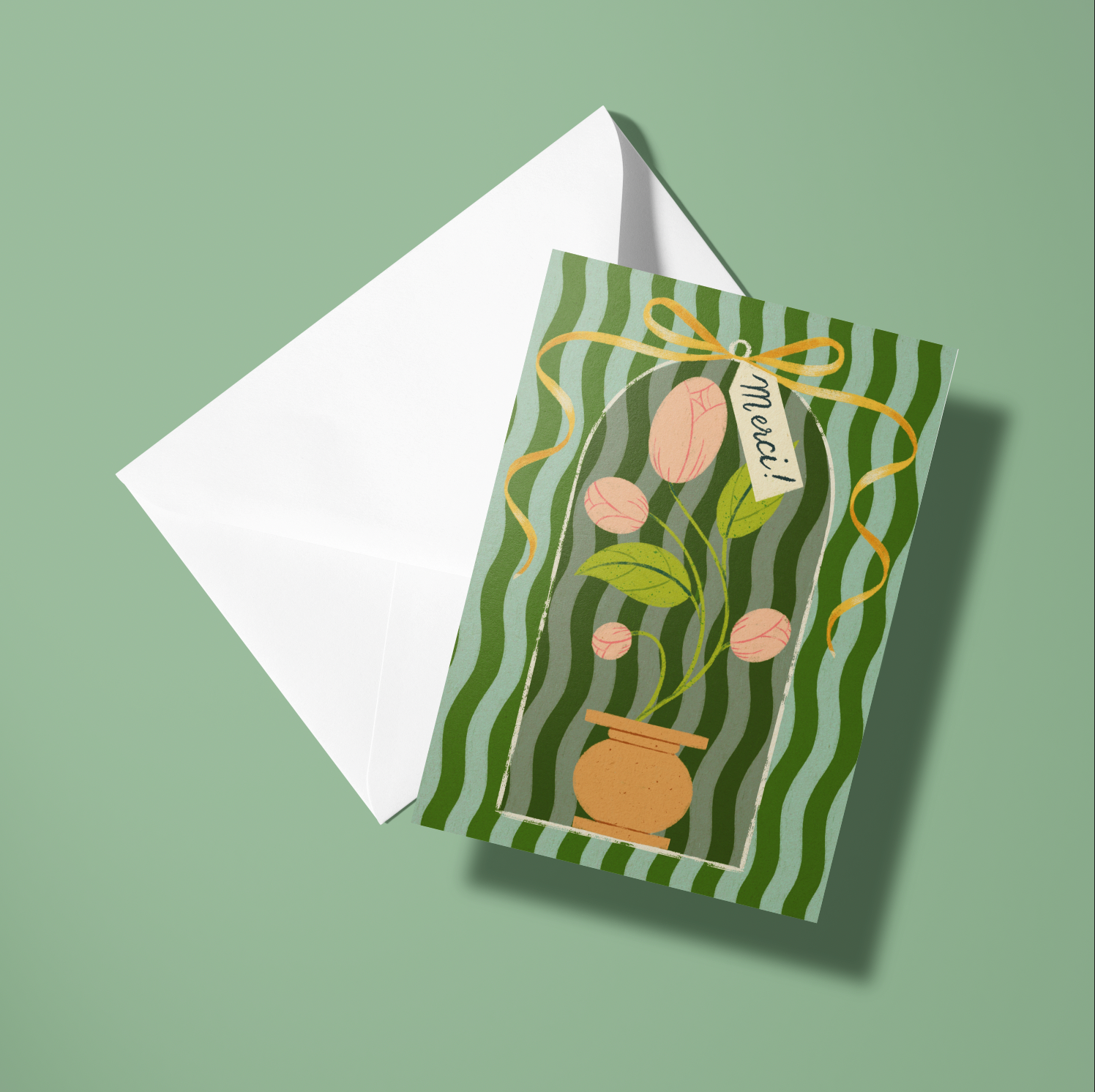 Olive & Company - Wholesale Thank You Card - Merci Flower1