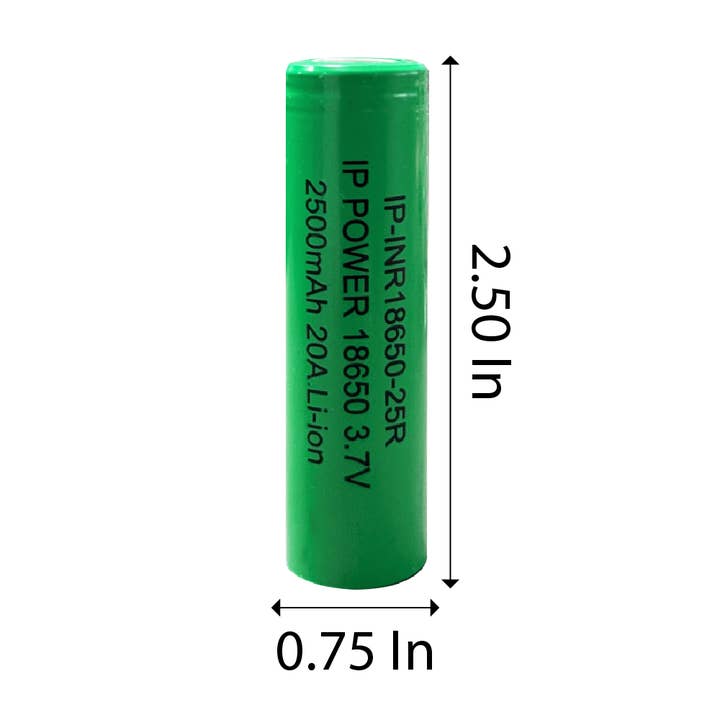 IP POWER - Vente Chargeurs portables - IP Power 18650 Li-Ion 2500mAh 3,7V 20A Rechargeable Flat Top2