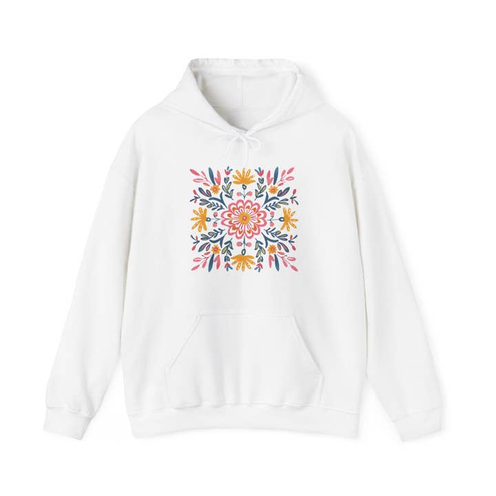Veste à capuche Coton Ouaté - FLEURS MANDALA pour la vente par State of Mind Brand
