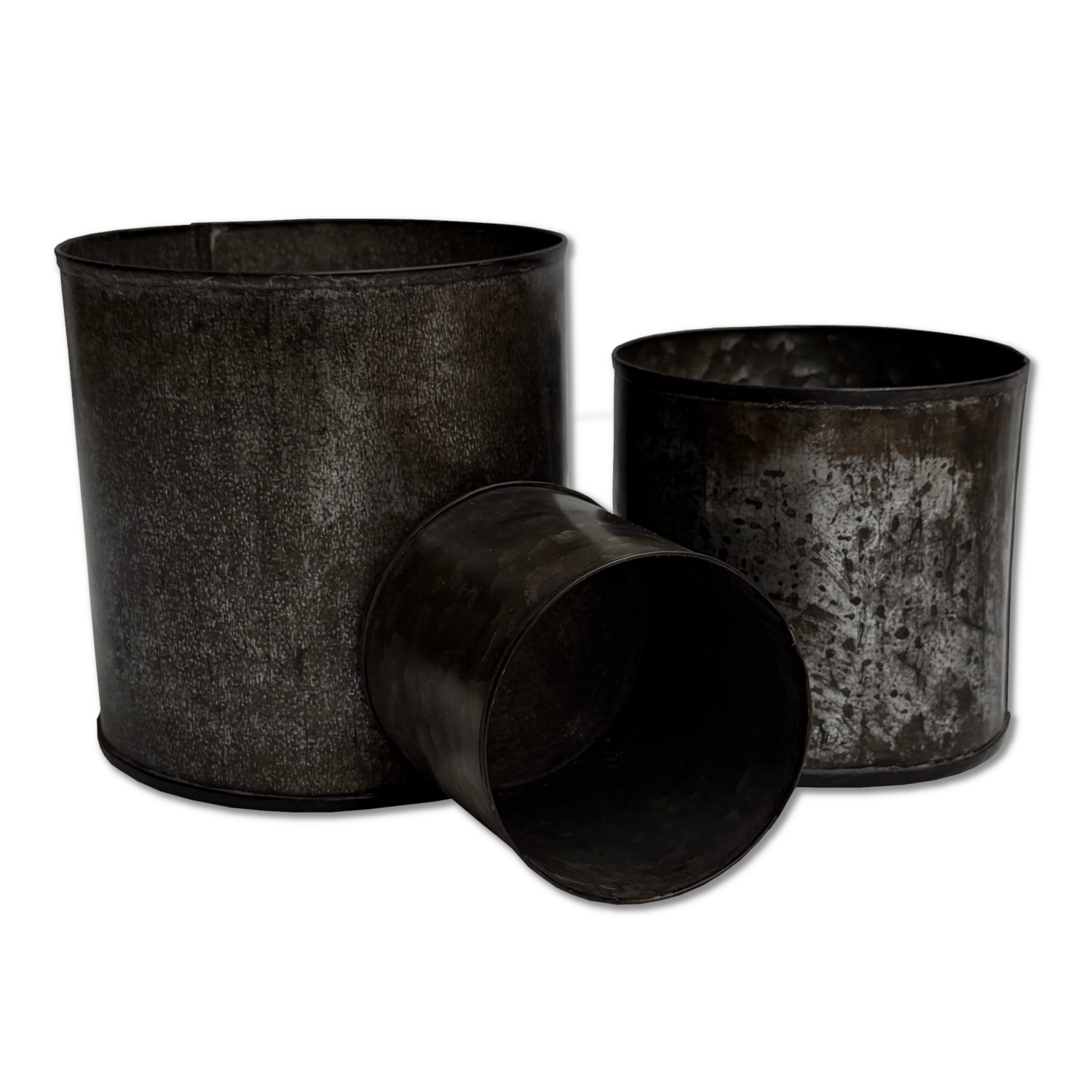 Nature and Style Wohnkultur Import GmbH - Wholesale Plant Pot - Metal cylinder set of 3 metal pots set for the garden1
