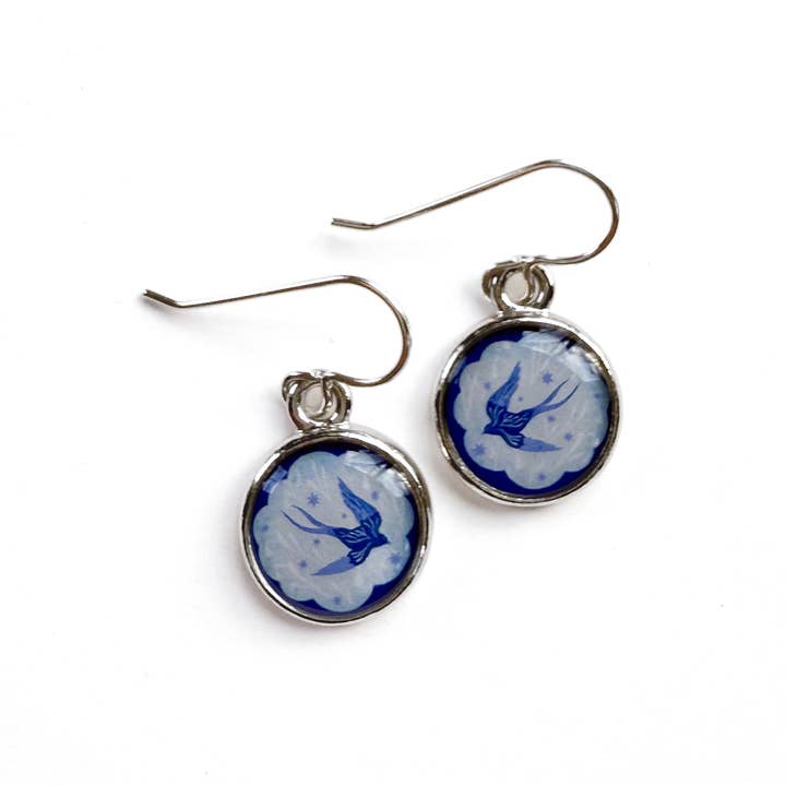 Wolkenvogel Silberohrringe für den Großhandel von Seed and Sky