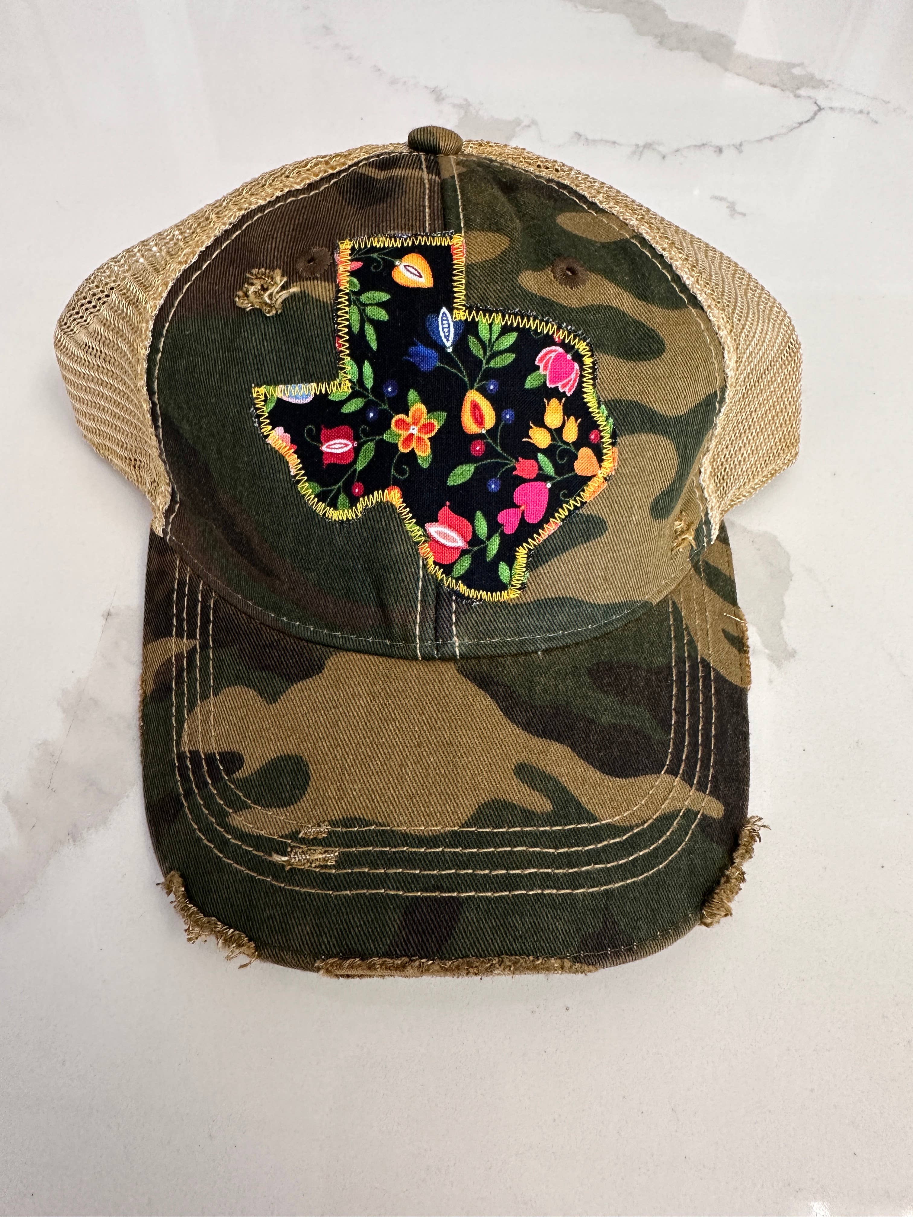 Sweet Texas Treasures - Wholesale Trucker Hat - Unisex - Hollie Floral Dirty Trucker Hat0