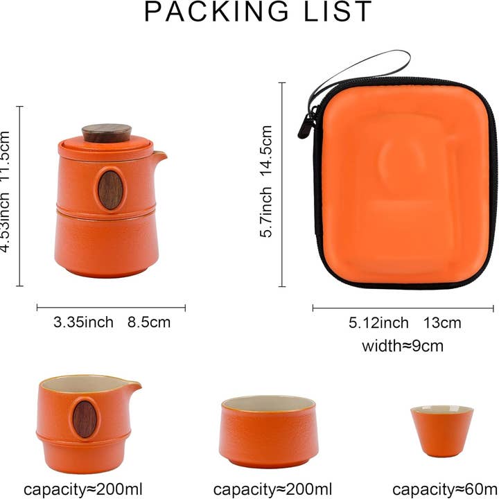 VIGOR - Wholesale Tea Set - Portable Outdoor Ceramic Teapot Set Travel-friendly Porcelai4