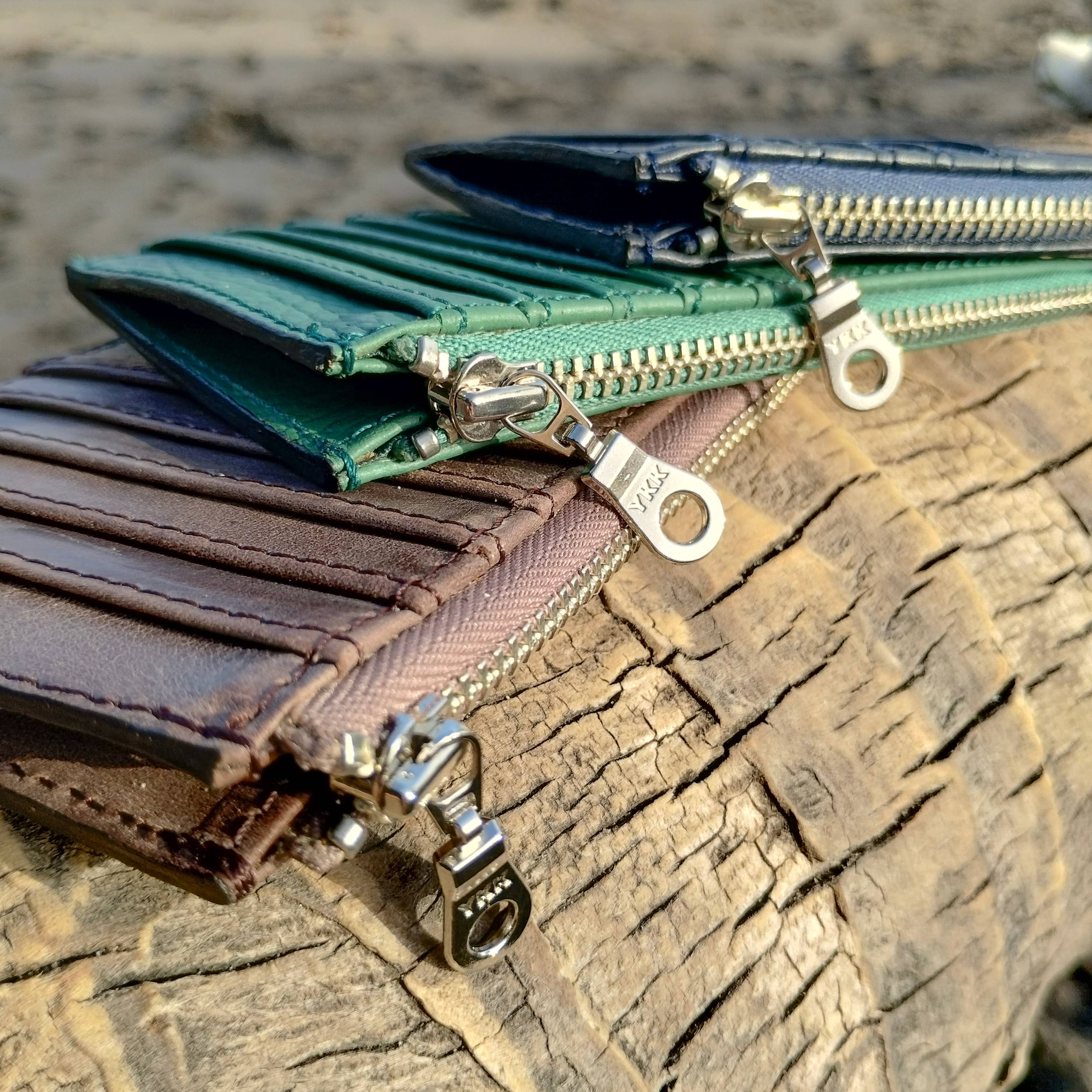 Twin Engine Coffee - Wholesale Wallet - Unisex - Zippered Card Wallet - Mocha Brown - Fair Trade  Leather  7