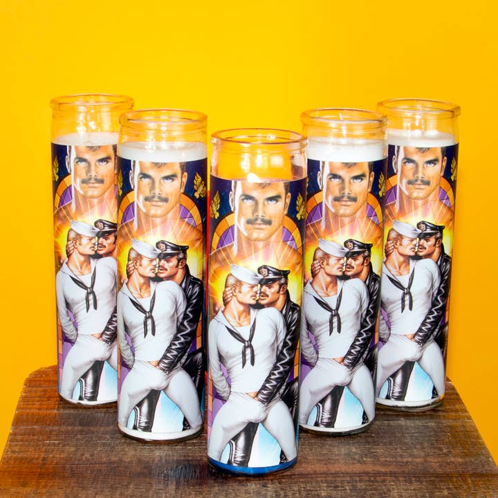 Peachy Kings / Kweer Cards - Wholesale Votive Candle - Tom of Finland "Slutty Sailor" Prayer Candle —Gay Queer LGBT1