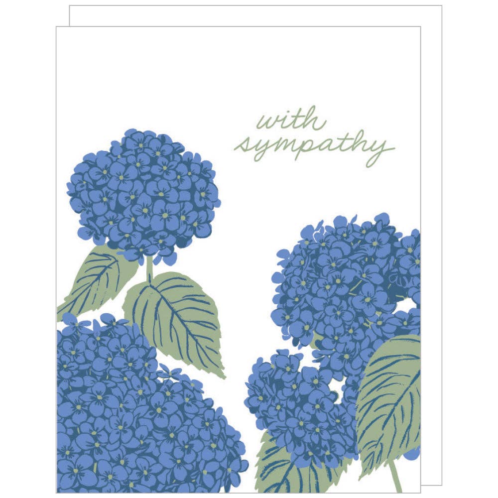 Smudge Ink - Wholesale Sympathy Card - Blue Hydrangea Sympathy Card2