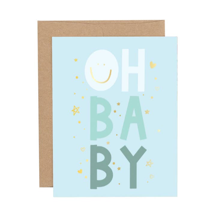 Oh Baby Blue Greeting Card for wholesale by Callie Danielle