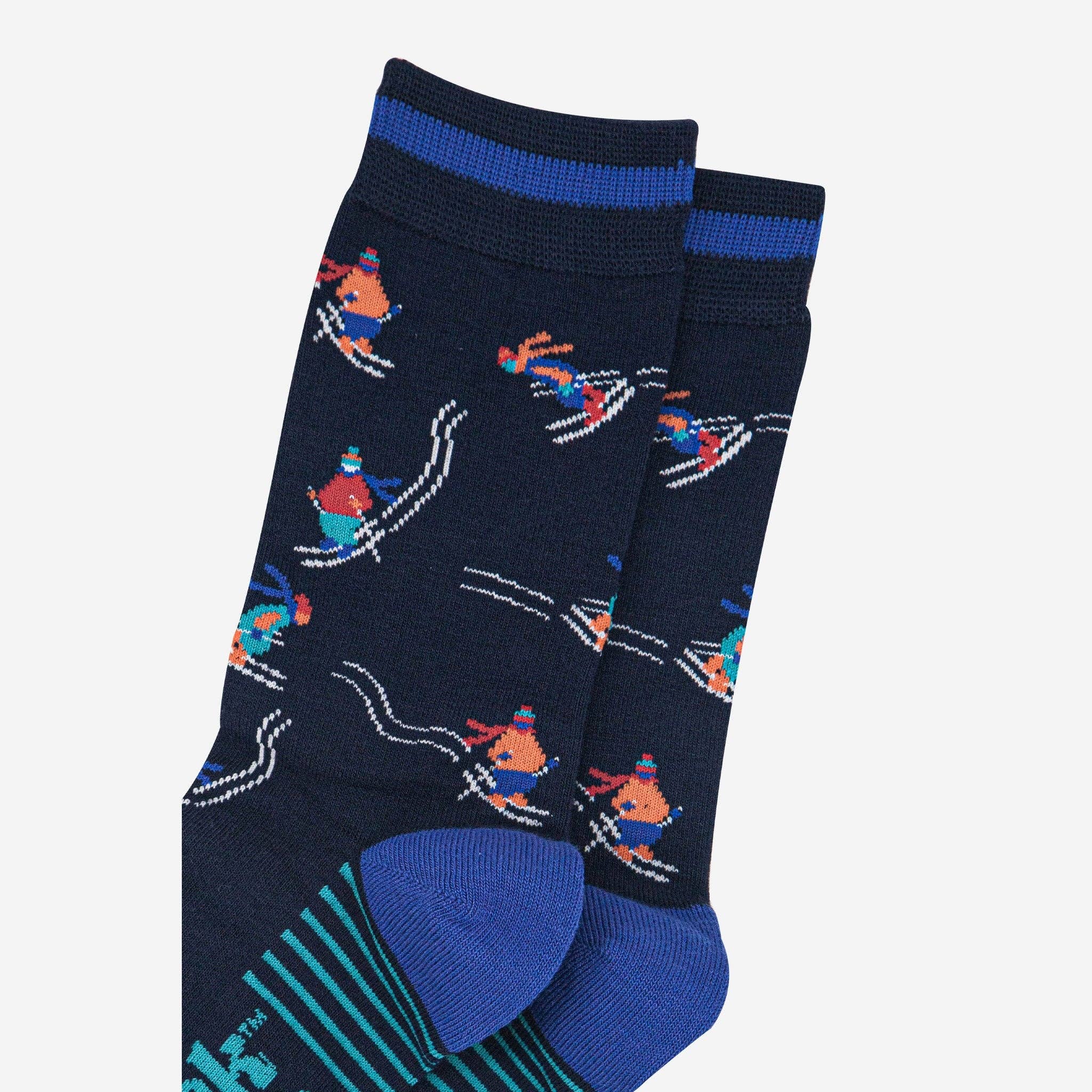 Sock Talk - Wholesale Socks - Men's - Men's Bamboo Socks - Navy Blue, Skiing2