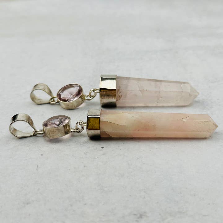 Rock Paradise - Wholesale Individual Charm/Pendant - Crystal Large Rose Quartz Pendants - You Choose -