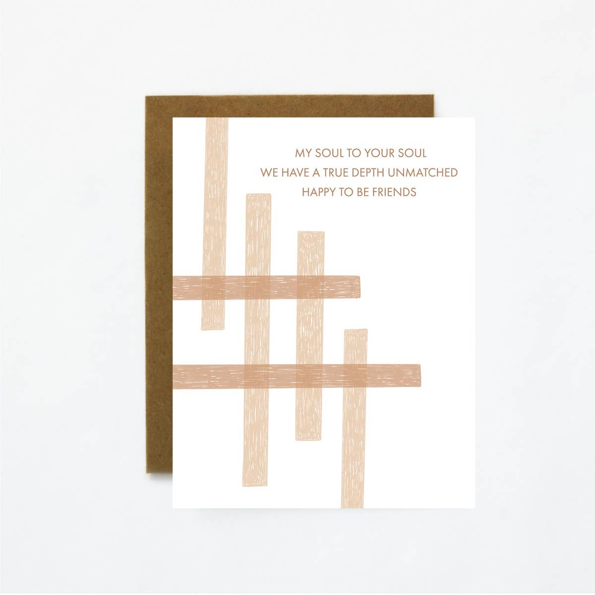 Quiet Lines Design - Vente Cartes d'amitié - Carte de vœux « Soul to Soul-Friendship »