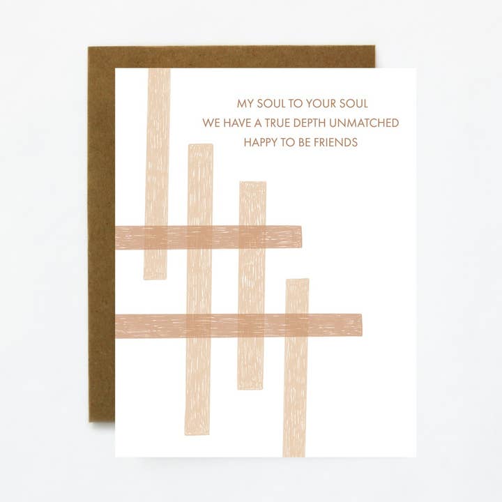 Carte de vœux « Soul to Soul-Friendship » pour la vente par Quiet Lines Design
