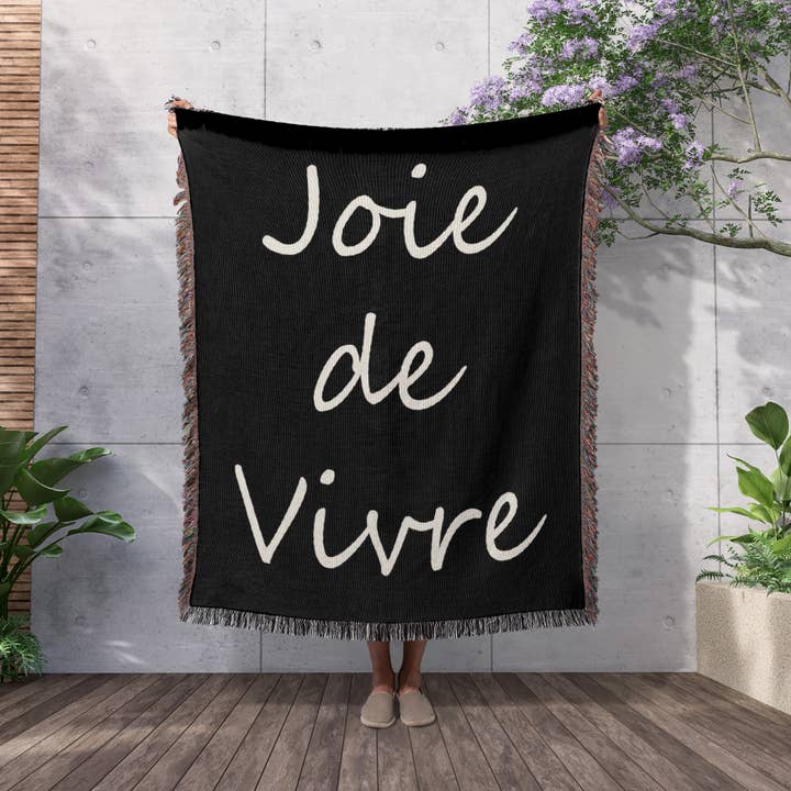 3dRose - Wholesale Throw Blanket - 3dRose, Joie de Vivre, French saying, Blanket2