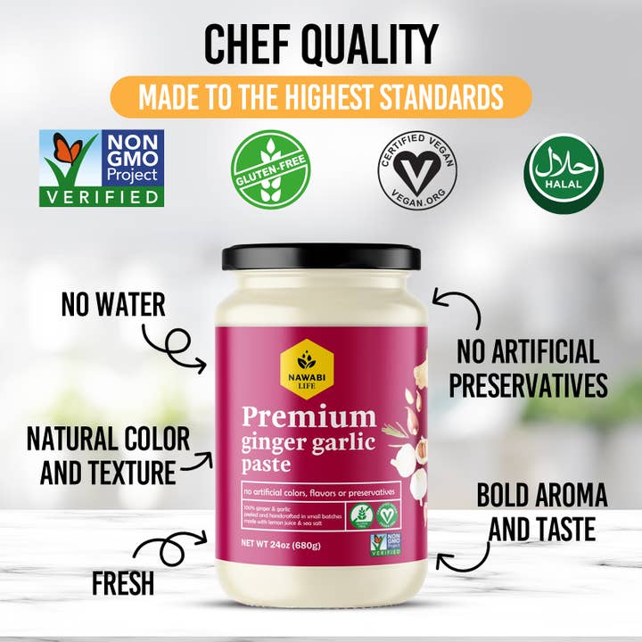 Holy Sauce - Wholesale Sauce - Nawabi Life Premium Ginger & Garlic Paste – 24.7 oz (700g)3