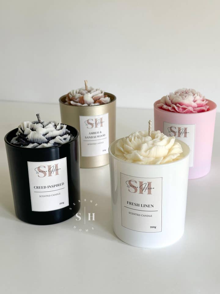 Peony candle jar for wholesale by Serene Home