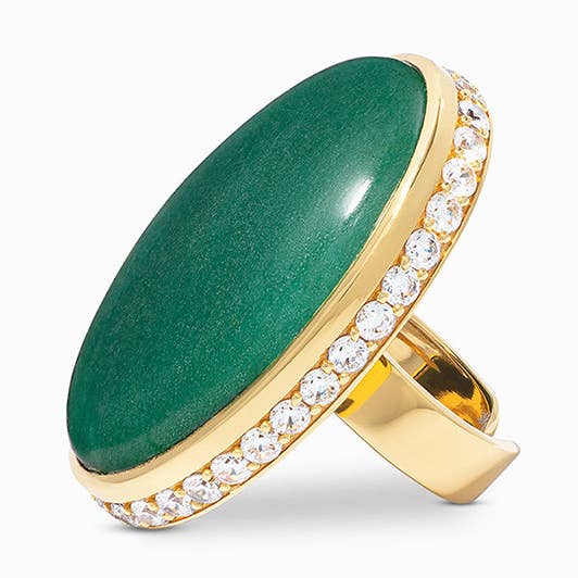 KA Statement Ring in Green Aventurine for wholesale by Laura Foote Designs