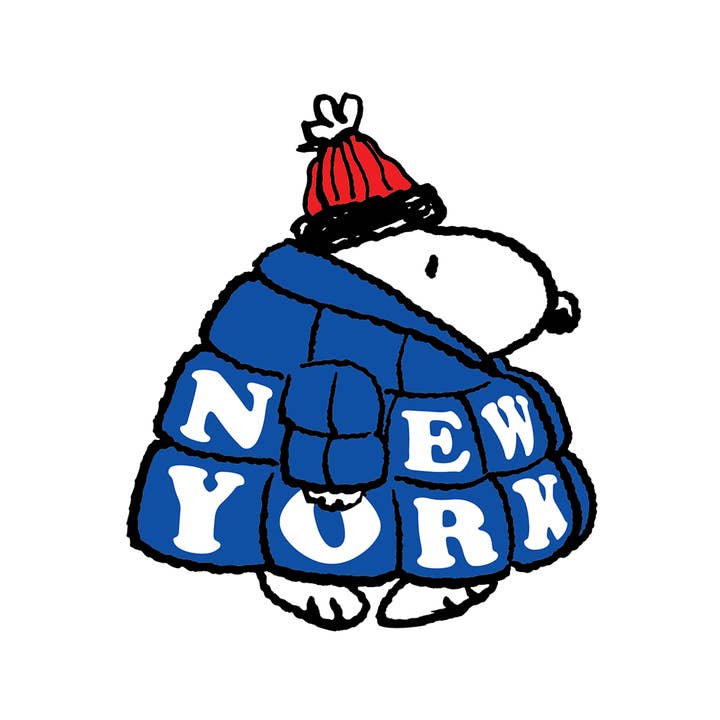 Snoopy NY Puffer Coat (Holidays) - Die-Cut Sticker for wholesale by Apply Stickers