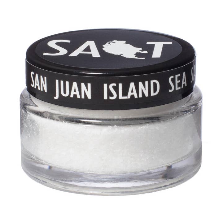 1 oz Jar Solar Evaporated Sea Salt for wholesale by San Juan Island Sea Salt