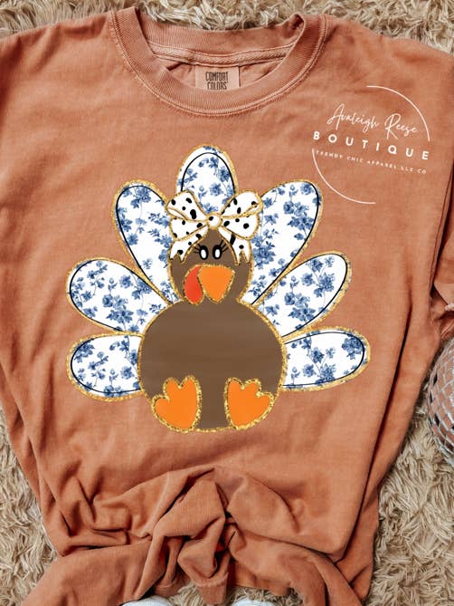 Trendy Chic Apparel LLC - Wholesale Graphic Sweatshirt - Women's - Floral Turkey Sweatshirts & T-Shirts 3