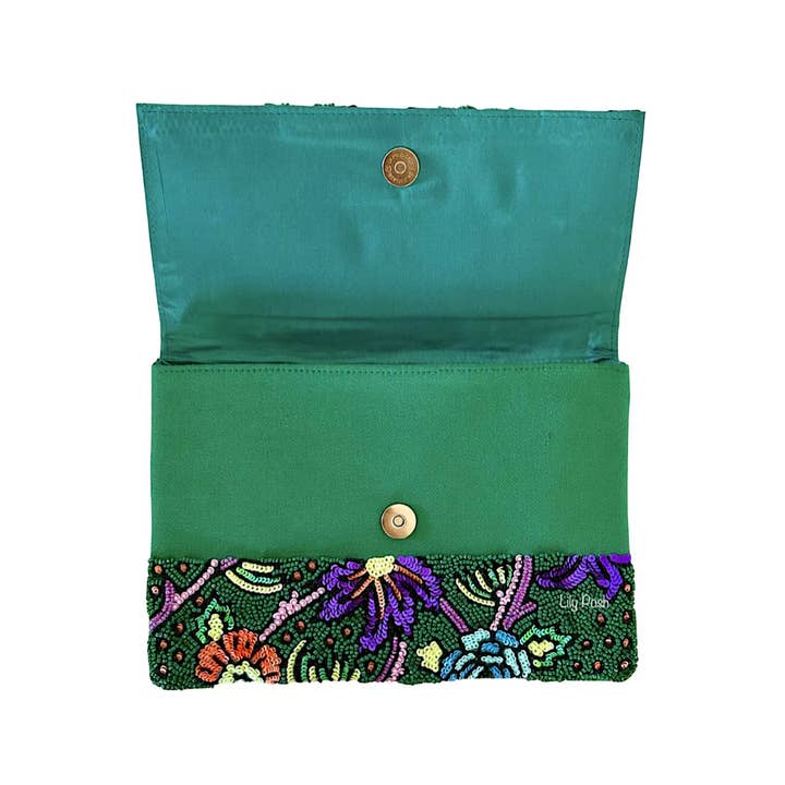 Lily Posh – wholesale Clutch bag – women's – Beaded Floral Clutch Crossbody Bag Lily Posh 1