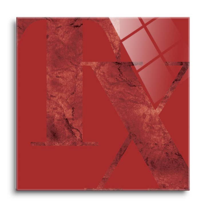 Modern Minimalist Texas Red Tx |12x12 Glass Plaque for wholesale by Love Local