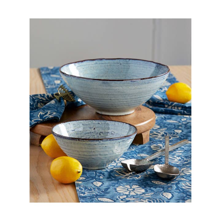 tag - Wholesale Serve Bowl - Porto Bowl Large Stoneware Blue Serving Bowl