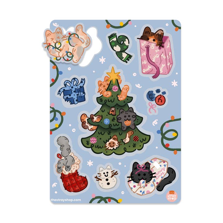 Holiday Mischief Sticker Sheet for wholesale by The Stray Shop