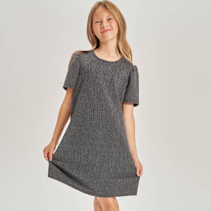 Puff Sleeves Glitter Dress for wholesale by Good Girl