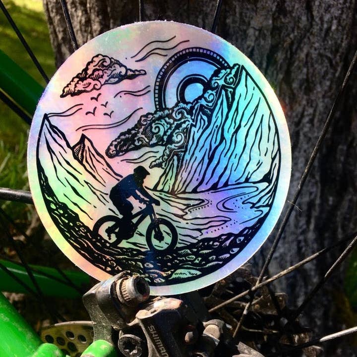 Mountain Bike Love Sticker for wholesale by Jessica Thornton Designs