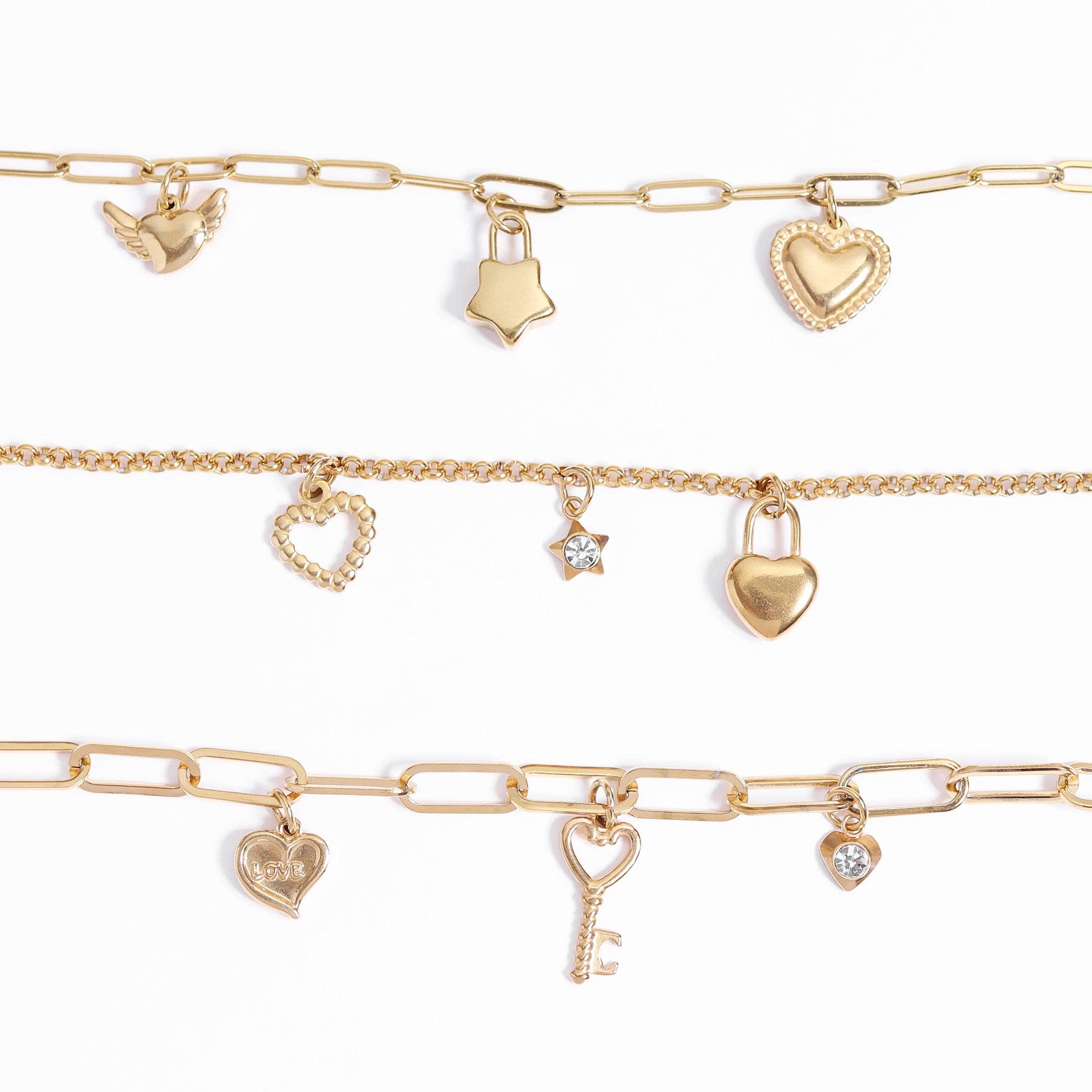 WJW - Vendita all'ingrosso Ciondolo/pendente - Ciondolo a forma di cuore in acciaio inossidabile PVD in oro 18 carati5