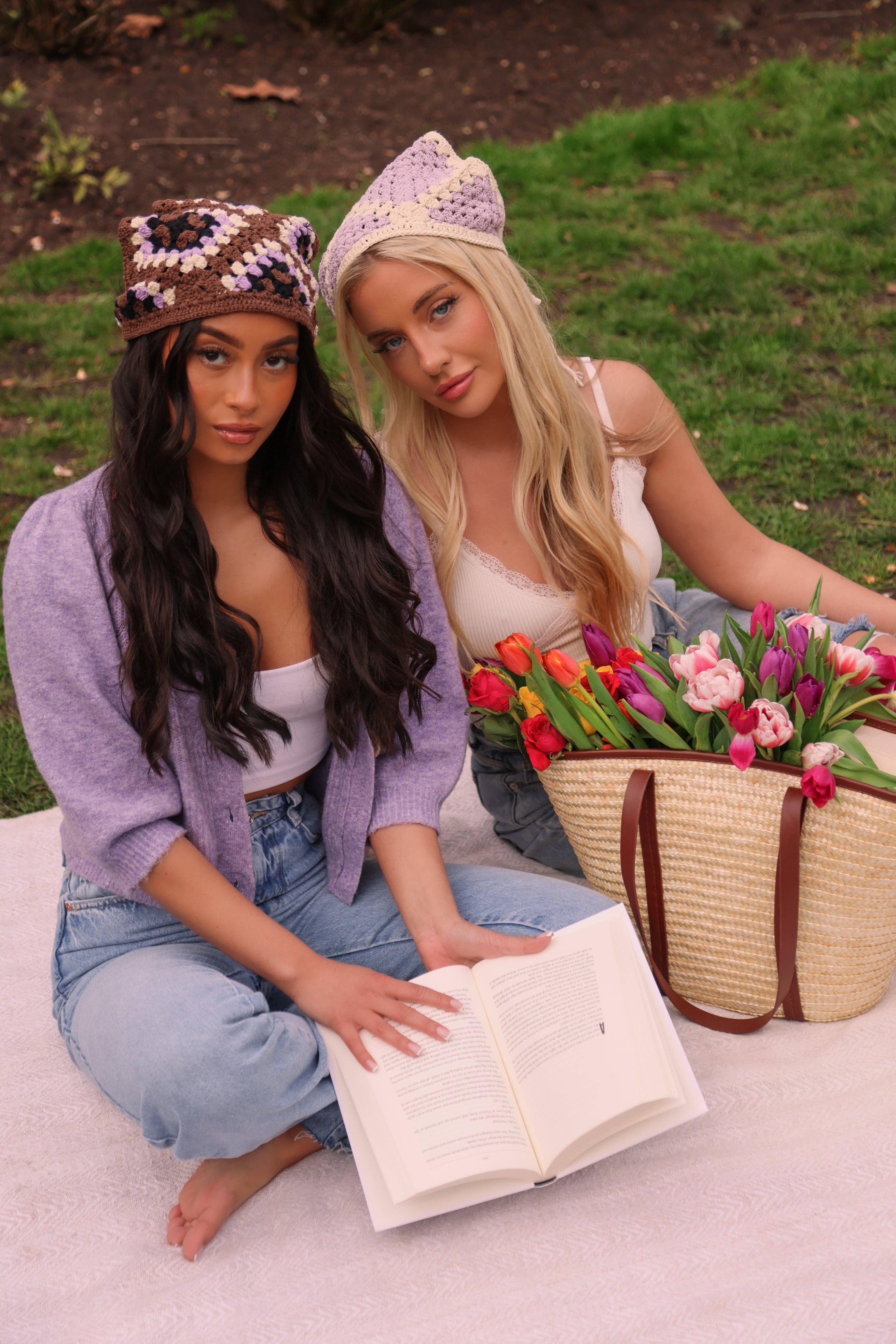 multi Flower Crochet Bandana in Multi-Coloured for wholesale on Faire3