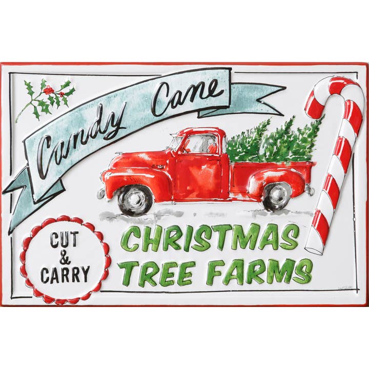 Enamel Sign - Candy Cane Farms (PC) for wholesale by Audrey's Home & Gift