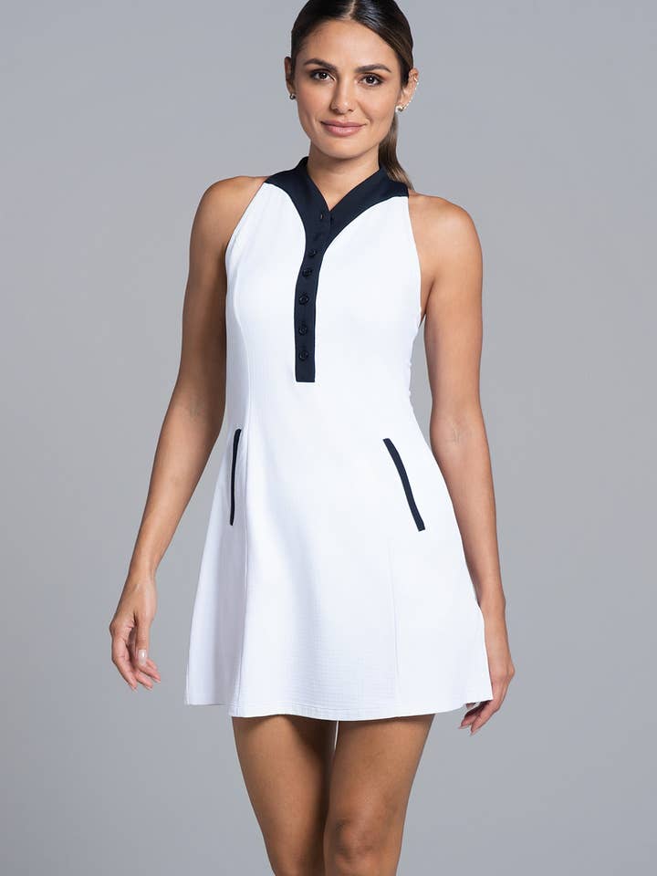 Color Block Print Tennis Dress for wholesale by IBKÜL