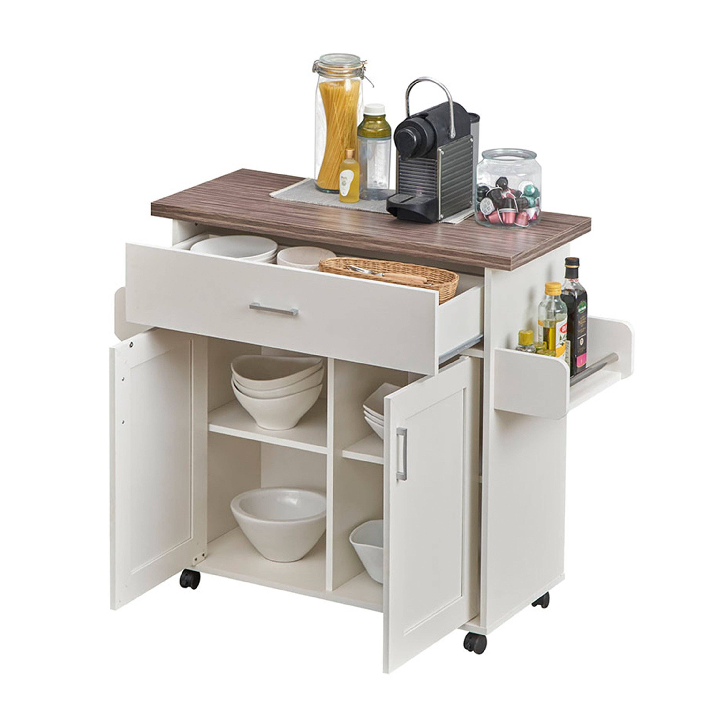 RTA Products LLC - Wholesale Kitchen Storage/Organizer - Deluxe Kitchen Island Cart with Storage & Spice Rack7