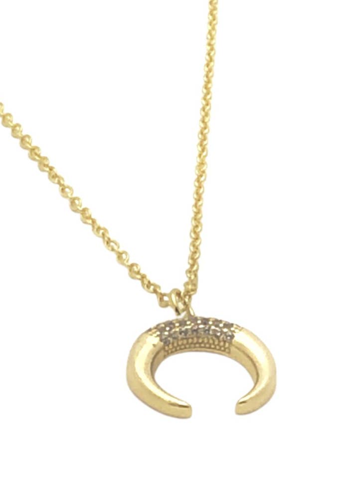 Collar Crescent Moon CZ de Oro para venta al por mayor de Links & Locks