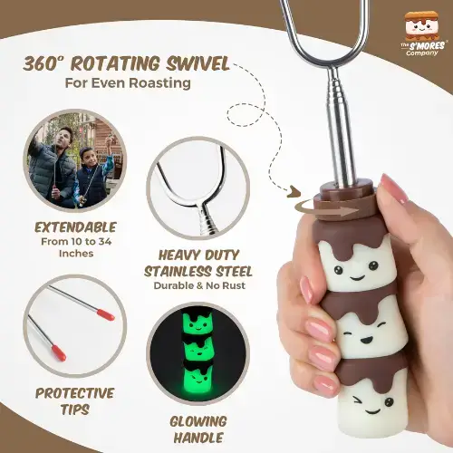 The S'mores Company – Engroshandel Ristepind – Marshmallow-ristestænger - Lyser i mørket - PDQ2