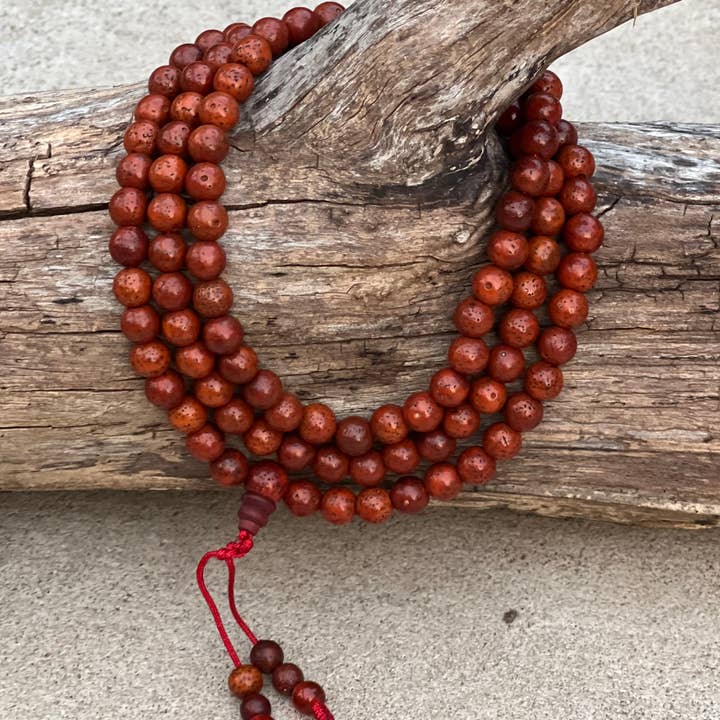 Lungta Imports – wholesale Bönehalsband – Tibetanska Mala Buddhistiska Bönepärlor Radband Brun Lotus Seed