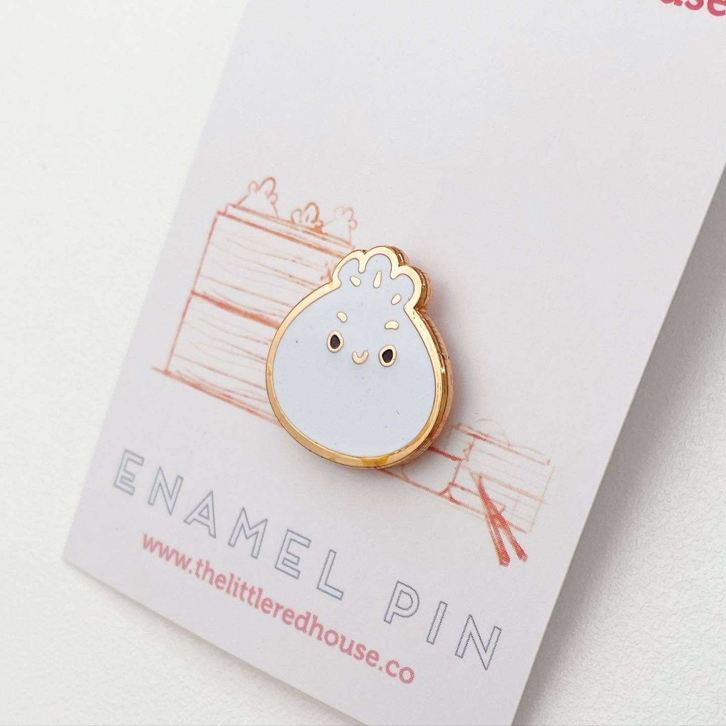 The Little Red House - Wholesale Lapel Pin/Button - Confident Bao Enamel Pin1