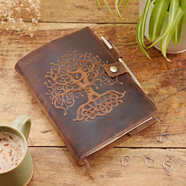The Paper High Gift Company Limited - Wholesale Journal Cover - Buffalo Leather Refillable Tree of Life Journal
