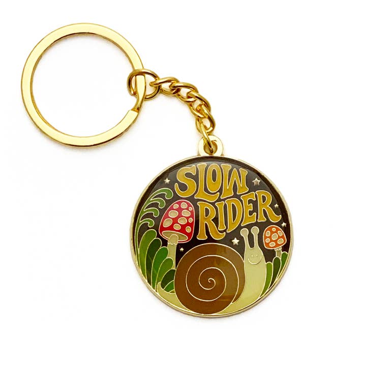 Slow Rider Keychain for wholesale by Lucky Horse Press