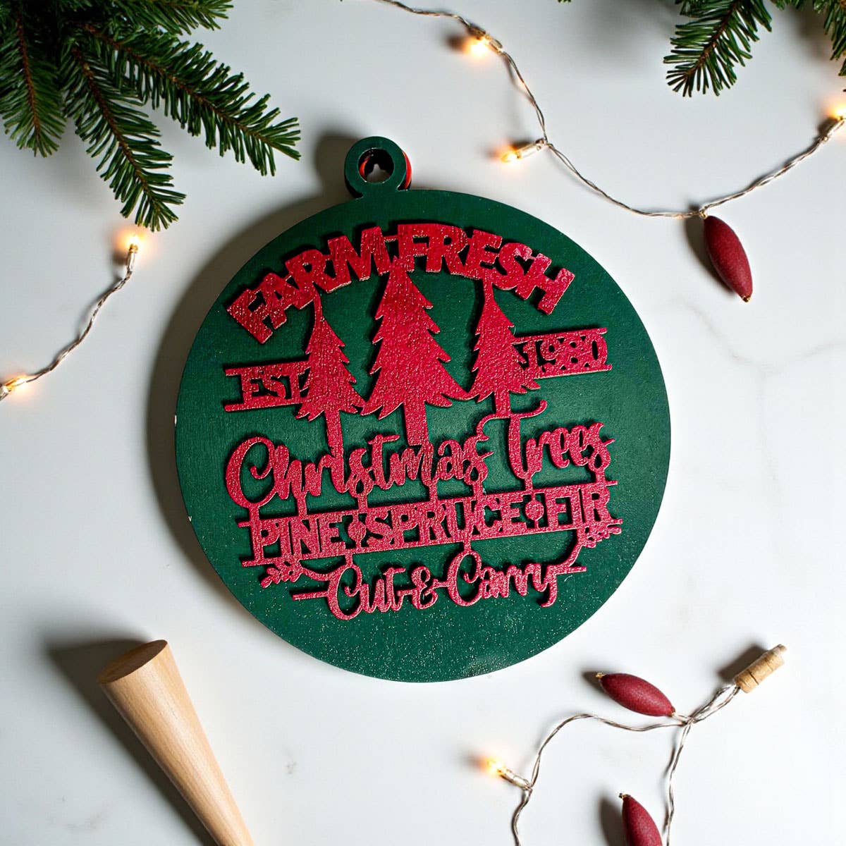 Gia Roma - Wholesale Ornament - Hanging Christmas Decor + Handmade Wooden Ornament Funny54