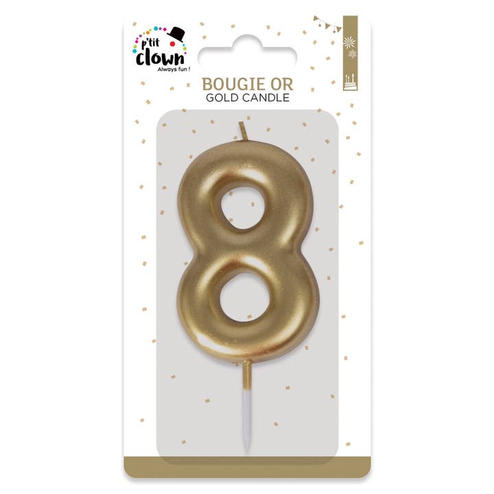 P'tit Clown - Wholesale Cake Candle - Gold Candle - Number 81