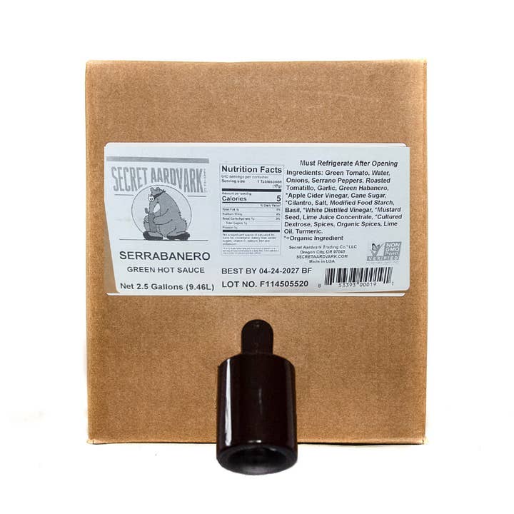 Secret Aardvark Trading Co. - Wholesale Hot sauce - Bag in a Box Serrabanero Green Hot Sauce
