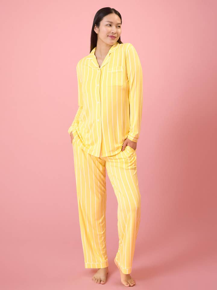 Kindred Bravely - Wholesale Sleepwear Set - Women's - Birthday Colors: Clea Bamboo Long Sleeve Pajama Set0